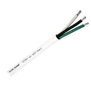 PACER ROUND 3 CONDUCTOR CABLE, 100', 16/3 AWG, BLACK, GREEN & WHITE