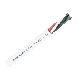 PACER ROUND 4 CONDUCTOR CABLE, 500', 10/4 AWG, BLACK, GREEN, RED & WHITE