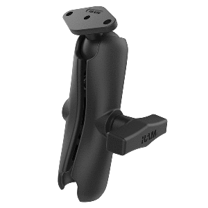 RAM MOUNT RAM DOUBLE SOCKET ARM W/DIAMOND PLATE, C SIZE MEDIUM
