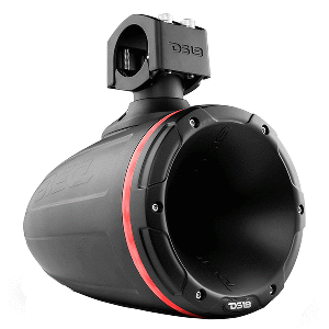 DS18 HYDRO 1.75" DRIVER WAKEBOARD POD TOWER SPEAKER W/INTEGRATED RGB LED LIGHTS, BLACK, 900W