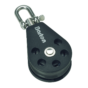 BARTON MARINE SIZE 1 SINGLE SWIVEL BLOCK W/BECKET