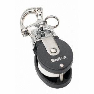 BARTON MARINE SIZE 2 SNATCH BLOCK W/STAINLESS SNAP SHACKLE, 35MM SHEAVE