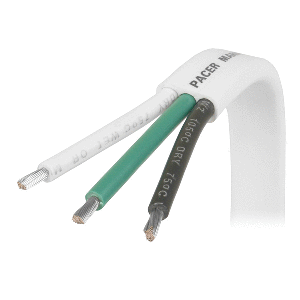 PACER WHITE TRIPLEX CABLE, 14/3 AWG, BLACK/GREEN/WHITE, SOLD BY THE FOOT