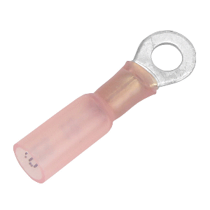 PACER 22-18 AWG HEAT SHRINK RING TERMINAL, #8 STUD SIZE, 25 PACK