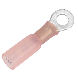 PACER 22-18 AWG HEAT SHRINK RING TERMINAL, #8 STUD SIZE, 100 PACK