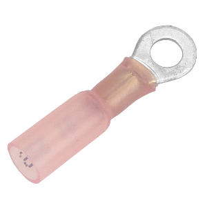 PACER 22-18 AWG HEAT SHRINK RING TERMINAL, #10 STUD SIZE, 3 PACK