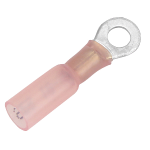 PACER 22-18 AWG HEAT SHRINK RING TERMINAL, #10 STUD SIZE, 25 PACK