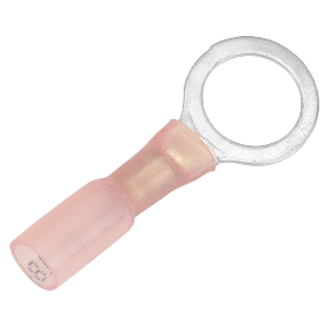 PACER 22-18 AWG HEAT SHRINK RING TERMINAL, 3/8" STUD SIZE, 25 PACK