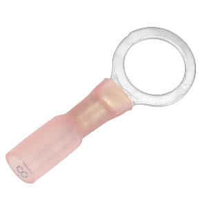 PACER 22-18 AWG HEAT SHRINK RING TERMINAL, 3/8" STUD SIZE, 100 PACK