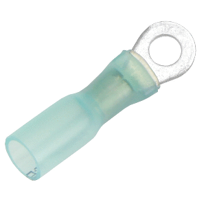 PACER 16-14 AWG HEAT SHRINK RING TERMINAL, #8 STUD SIZE, 25 PACK