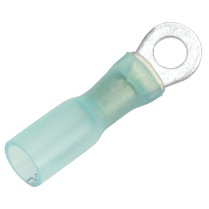 PACER 16-14 AWG HEAT SHRINK RING TERMINAL, #8 STUD SIZE, 100 PACK