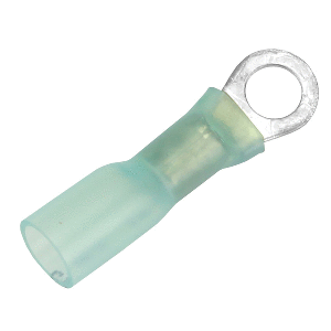 PACER 16-14 AWG HEAT SHRINK RING TERMINAL, #10 STUD SIZE, 25 PACK