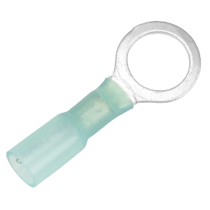 PACER 16-14 AWG HEAT SHRINK RING TERMINAL, 3/8" STUD SIZE, 100 PACK