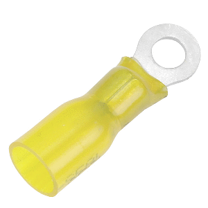 PACER 12-10 AWG HEAT SHRINK RING TERMINAL, #8 STUD SIZE, 100 PACK
