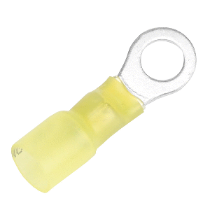 PACER 12-10 AWG HEAT SHRINK RING TERMINAL, 1/4" STUD SIZE, 100 PACK