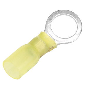 PACER 12-10 AWG HEAT SHRINK RING TERMINAL, 3/8" STUD SIZE, 25 PACK