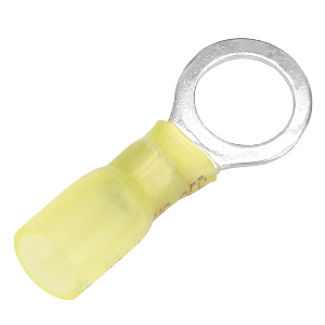 PACER 12-10 AWG HEAT SHRINK RING TERMINAL, 3/8" STUD SIZE, 100 PACK