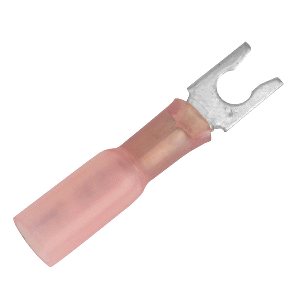 PACER 22-18 AWG HEAT SHRINK SPADE TERMINAL, #8 STUD SIZE, 25 PACK