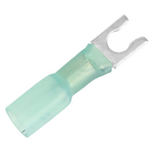 PACER 16-14 AWG HEAT SHRINK SPADE TERMINAL, #8 STUD SIZE, 100 PACK