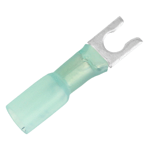 PACER 16-14 AWG HEAT SHRINK SPADE TERMINAL, #10 STUD SIZE, 100 PACK