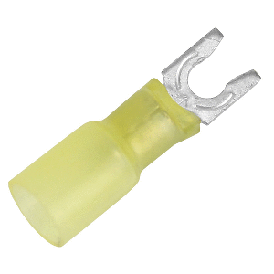 PACER 12-10 AWG HEAT SHRINK SPADE TERMINAL, #8 STUD SIZE, 25 PACK