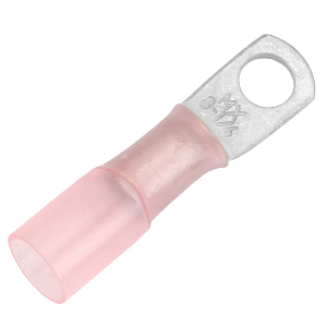 PACER 8 AWG HEAT SHRINK RING TERMINAL, 1/4" STUD SIZE, 25 PACK