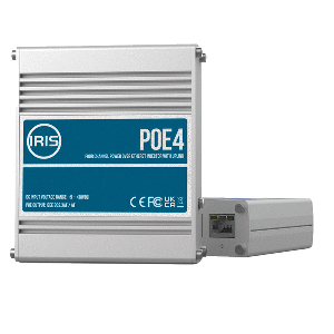 IRIS FOUR CHANNEL UPLINK POWER OVER ETHERNET SWITCH, IEEE802.3AF & 3AT COMPLIANT, 9-30VDC INPUT, 48VDC OUTPUT