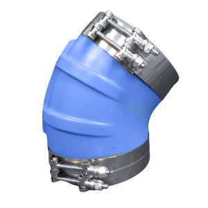 TRIDENT MARINE 6" ID 45-DEGREE BLUE SILICONE MOLDED WET EXHAUST ELBOW W/4 T-BOLT CLAMPS
