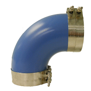 TRIDENT MARINE 4" ID 90-DEGREE BLUE SILICONE MOLDED WET EXHAUST ELBOW W/4 T-BOLT CLAMPS