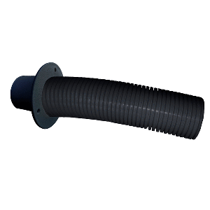 TRIDENT MARINE 10' BLACK STERN FLEX HOSE W/TRANSOM FLANGE