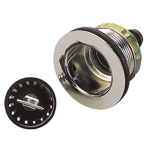 SEA DOG SINK DRAIN W/STRAINER F/2" OPENINGS, 5/8" BARB
