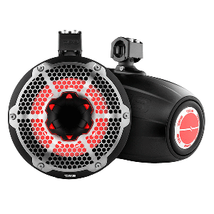 DS18 HYDRO 10" NEODYMIUM MARINE TOWERS W/BUILT-IN PASSIVE RADIATOR, 1" DRIVER & RGB LED LIGHTS, 900W, BLACK