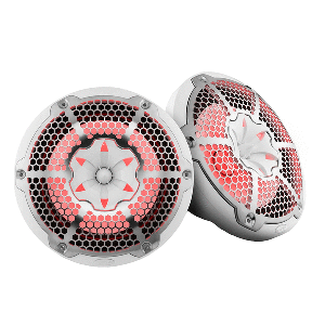 DS18 HYDRO 10" 2-WAY SPEAKERS W/BULLET TWEETER & INTEGRATED RGB LED LIGHTS, WHITE