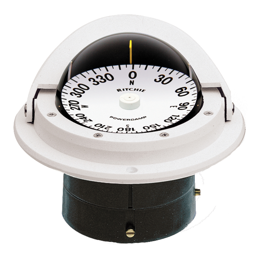 RITCHIE F-82W VOYAGER COMPASS, FLUSH MOUNT, WHITE