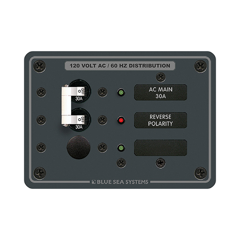 BLUE SEA 8029 AC MAIN +1 POSITION BREAKER PANEL, WHITE SWITCHES