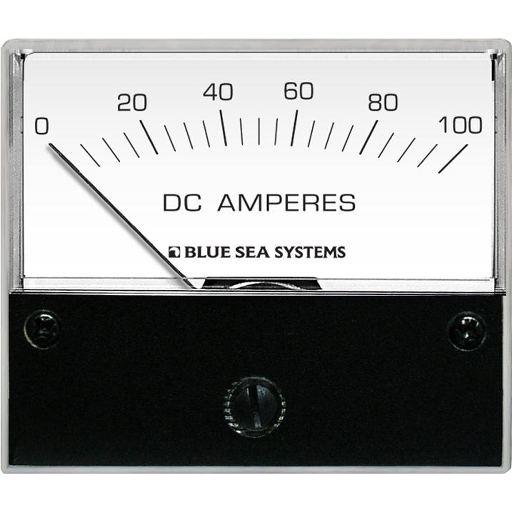 BLUE SEA 8017 DC ANALOG AMMETER, 2-3/4" FACE, 0-100 AMPERES DC