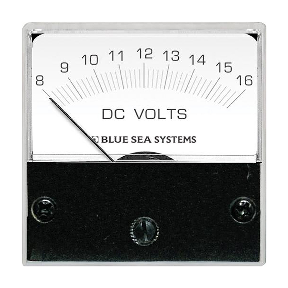 BLUE SEA 8028 DC ANALOG MICRO VOLTMETER, 2" FACE, 8-16 VOLTS DC
