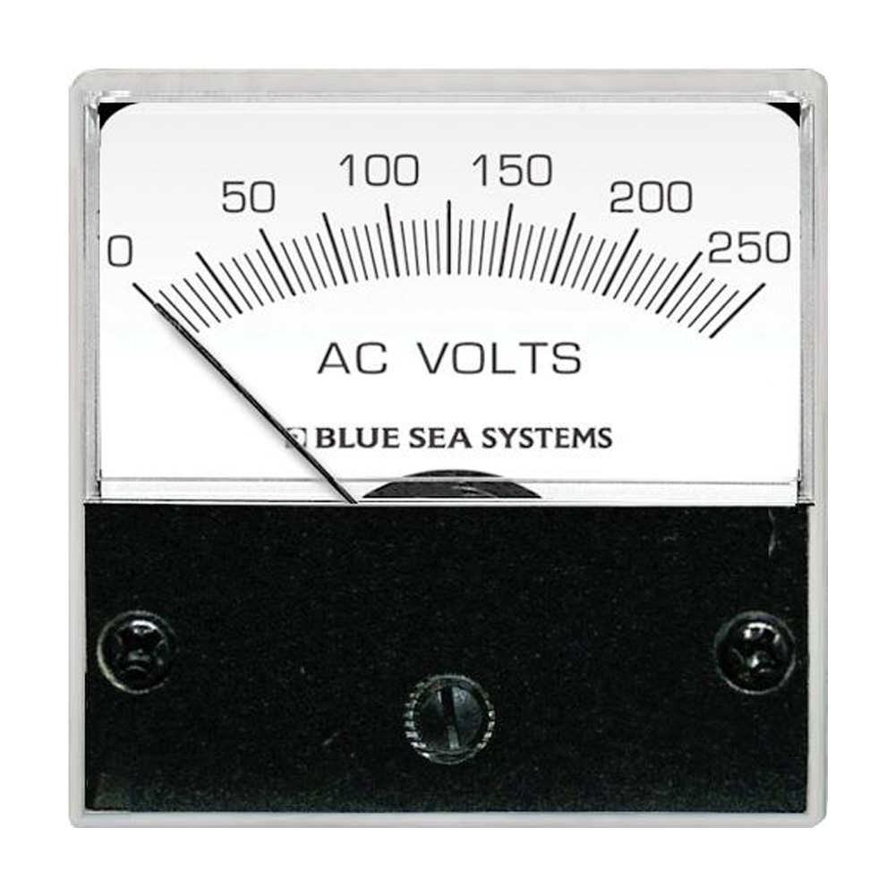 BLUE SEA 8245 AC ANALOG MICRO VOLTMETER, 2" FACE, 0-250 VOLTS AC