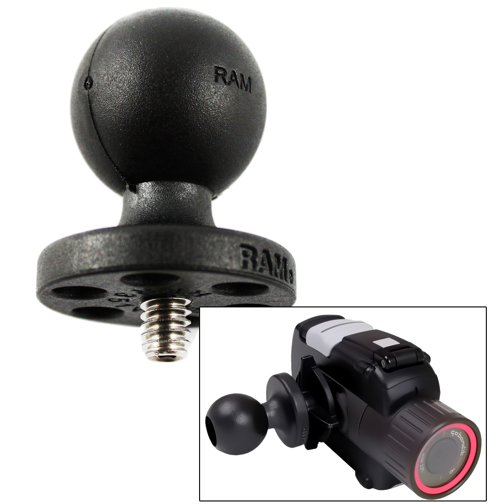 RAM MOUNT COMPOSITE 1" BALL W/1/4-20 STUD F/CAMERAS, CAMCORDERS