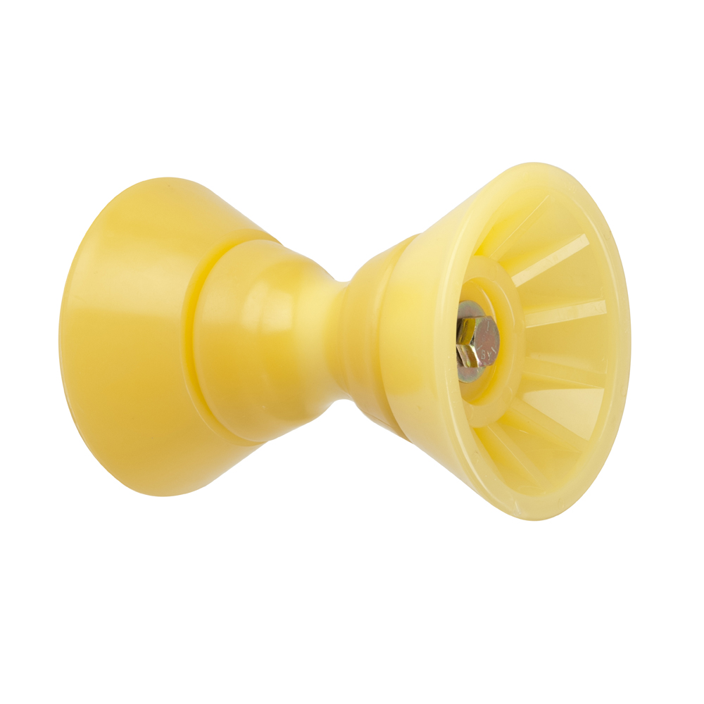 C.E. SMITH 4" BOW BELL ROLLER ASSEMBLY, YELLOW TPR