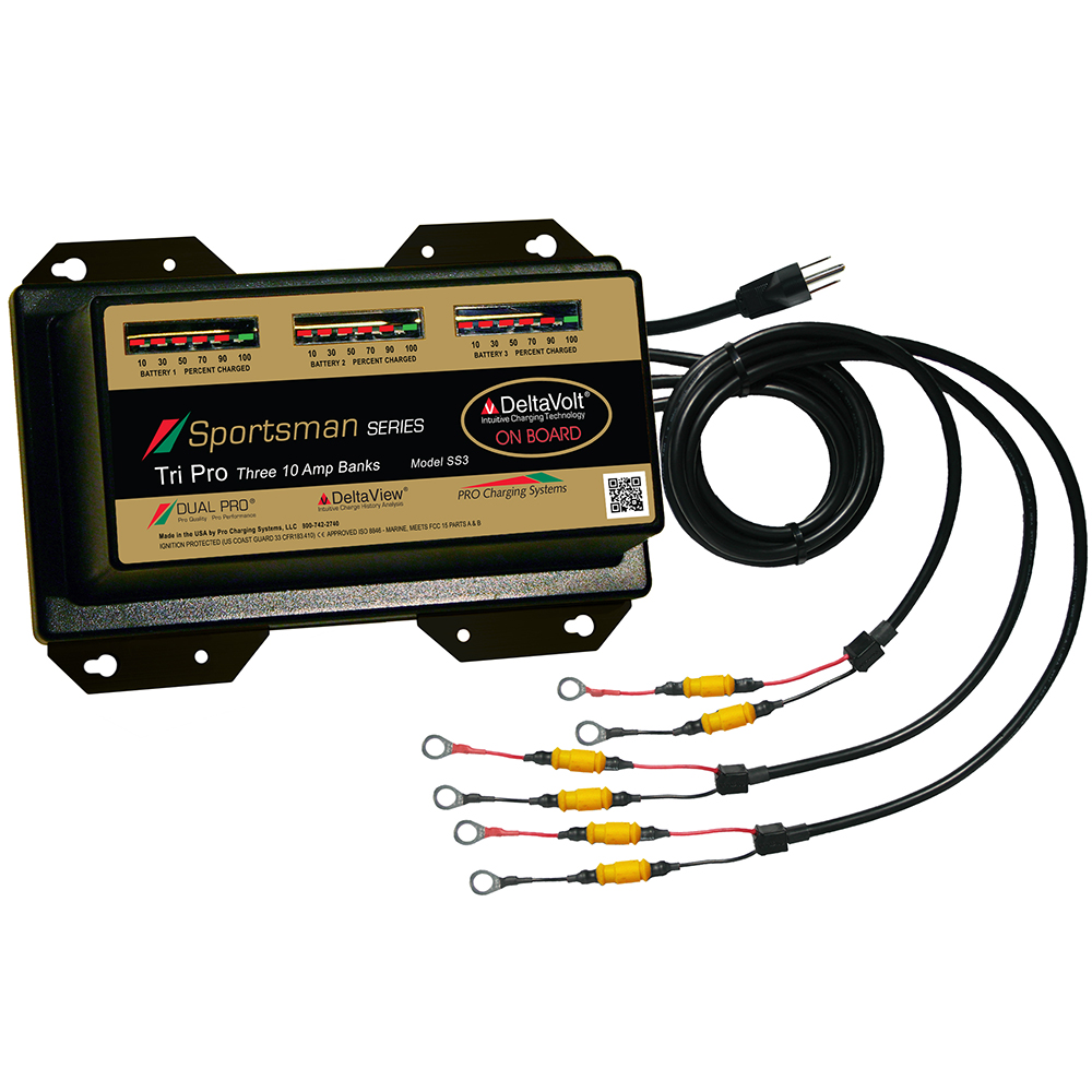DUAL PRO SPORTSMAN SERIES BATTERY CHARGER, 30A, 3-10A-BANKS, 12V-36V
