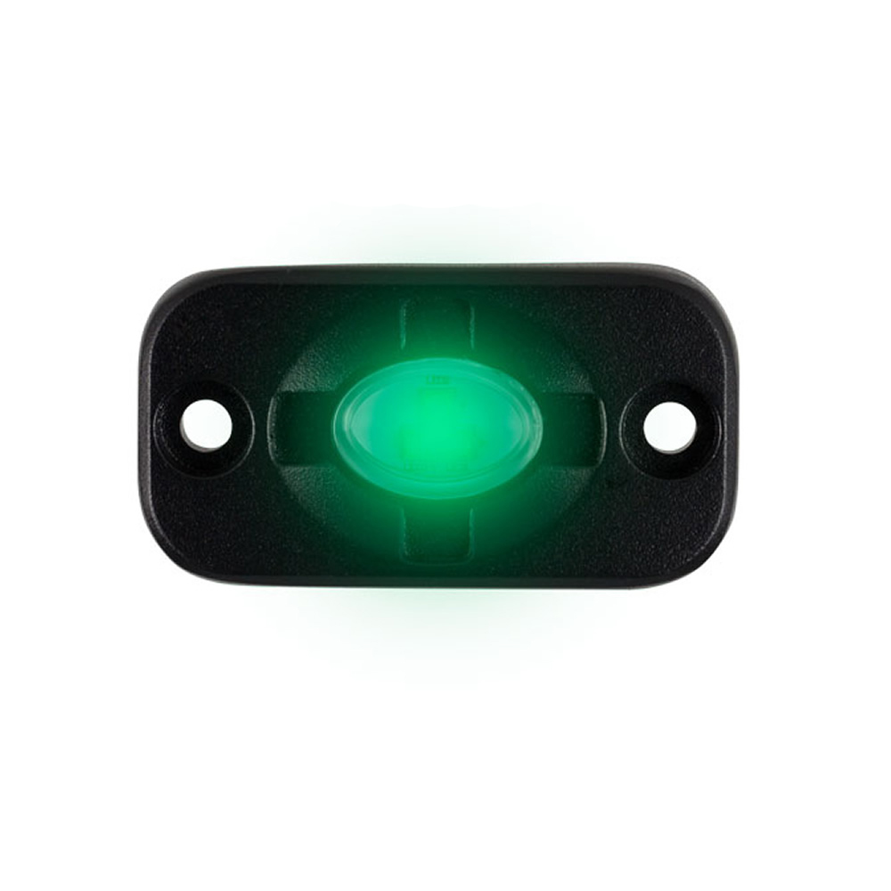 HEISE AUXILIARY ACCENT LIGHTING POD, 1.5" X 3", BLACK/GREEN