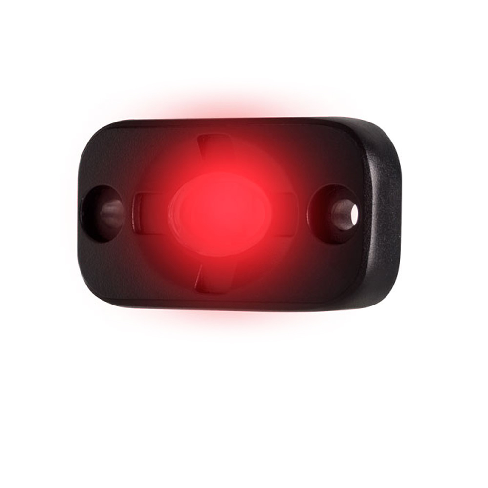HEISE AUXILIARY ACCENT LIGHTING POD, 1.5" X 3", BLACK/RED