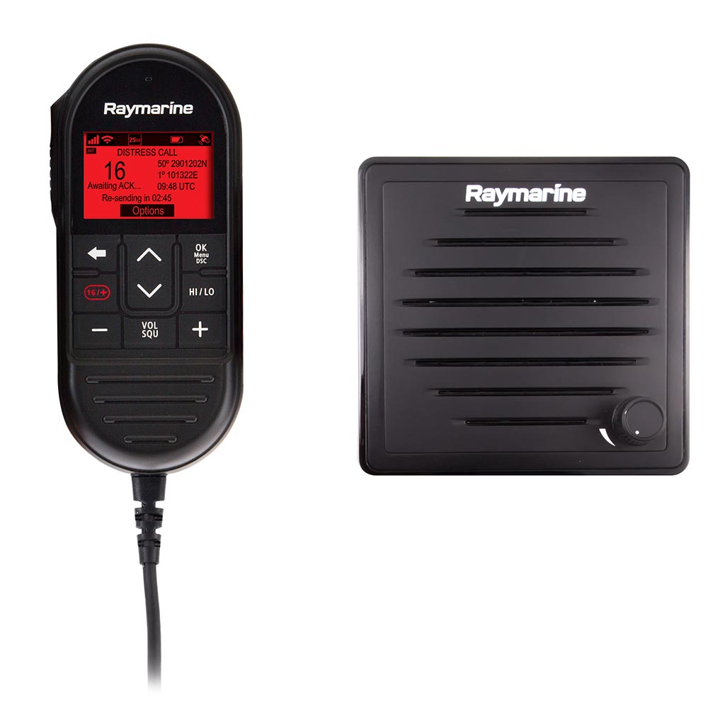 RAYMARINE RAY90 WIRED SECOND STATION KIT w/PASSIVE SPEAKER, RAYMIC WIRED HANDSET & RAYMIC EXTENSION CABLE, 10M
