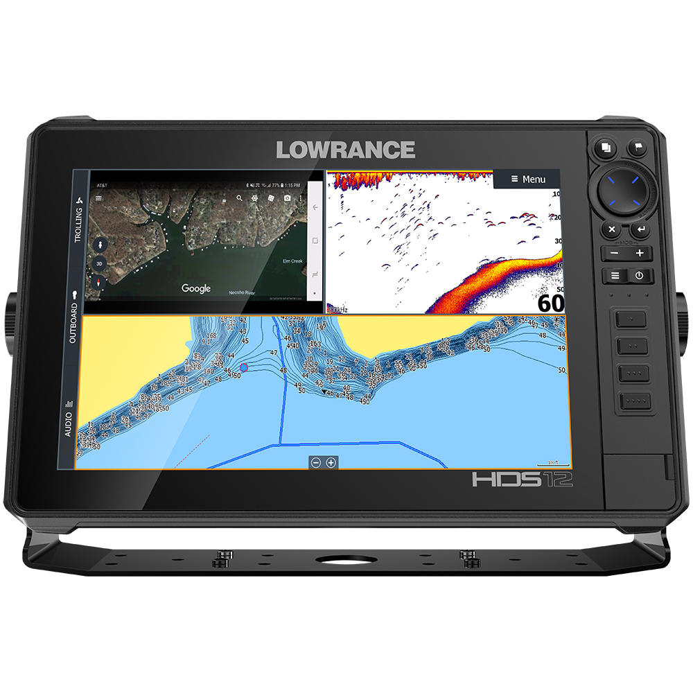 LOWRANCE HDS-12 LIVE W/ACTIVE IMAGING 3-IN-1 TRANSOM MOUNT & C-MAP PRO CHART