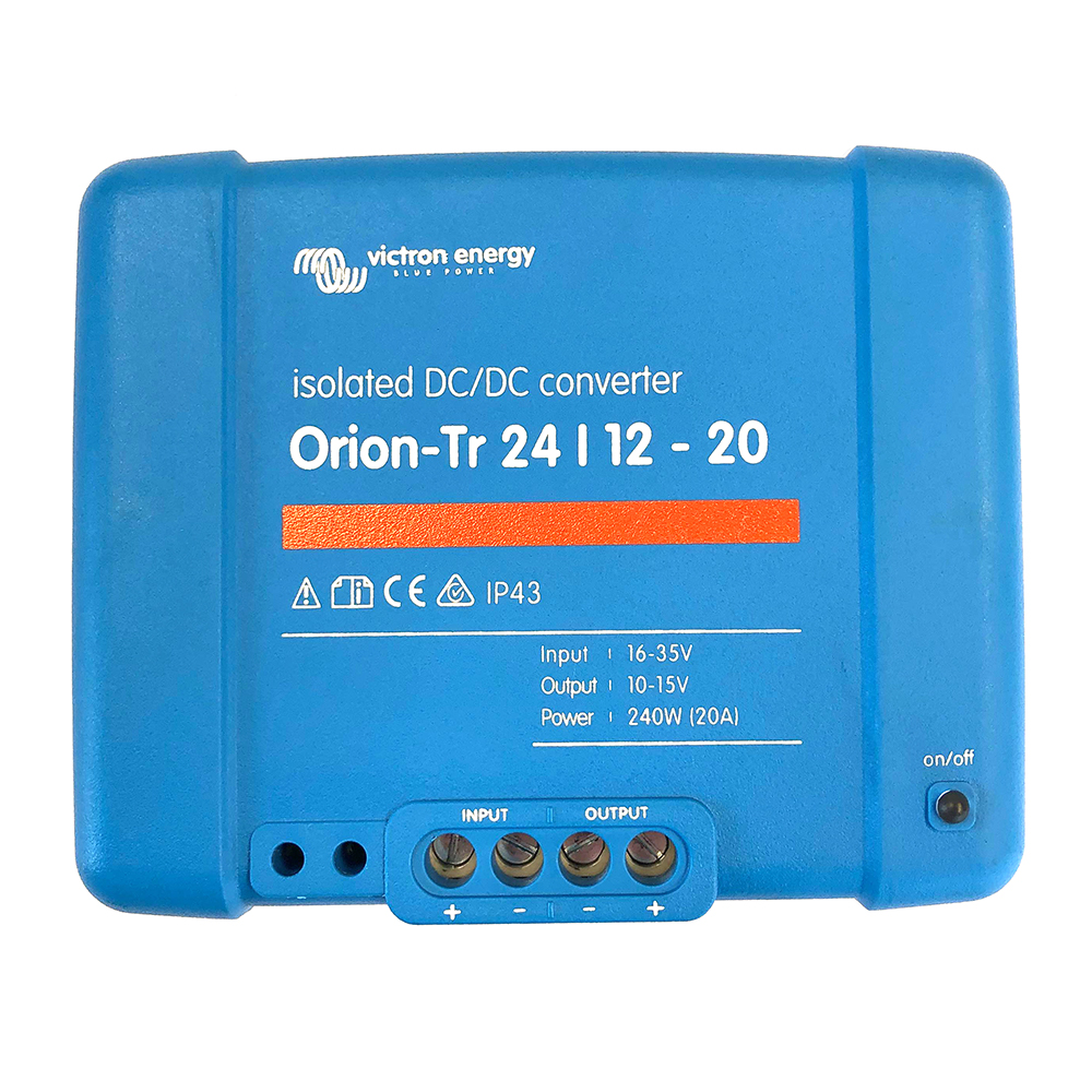 VICTRON ORION-TR DC-DC CONVERTER, 24 VDC TO 12 VDC, 20AMP ISOLATED