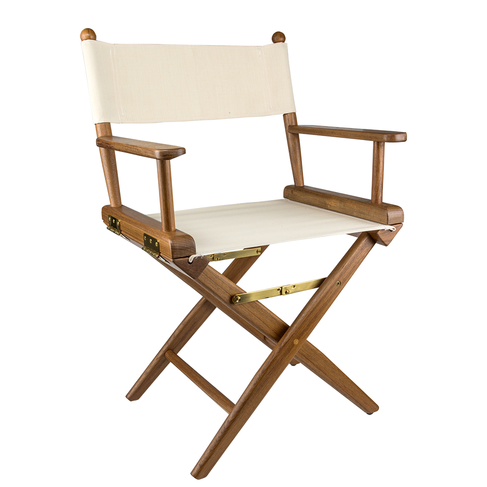 WHITECAP DIRECTOR'S CHAIR W/NATURAL SEAT COVERS, TEAK