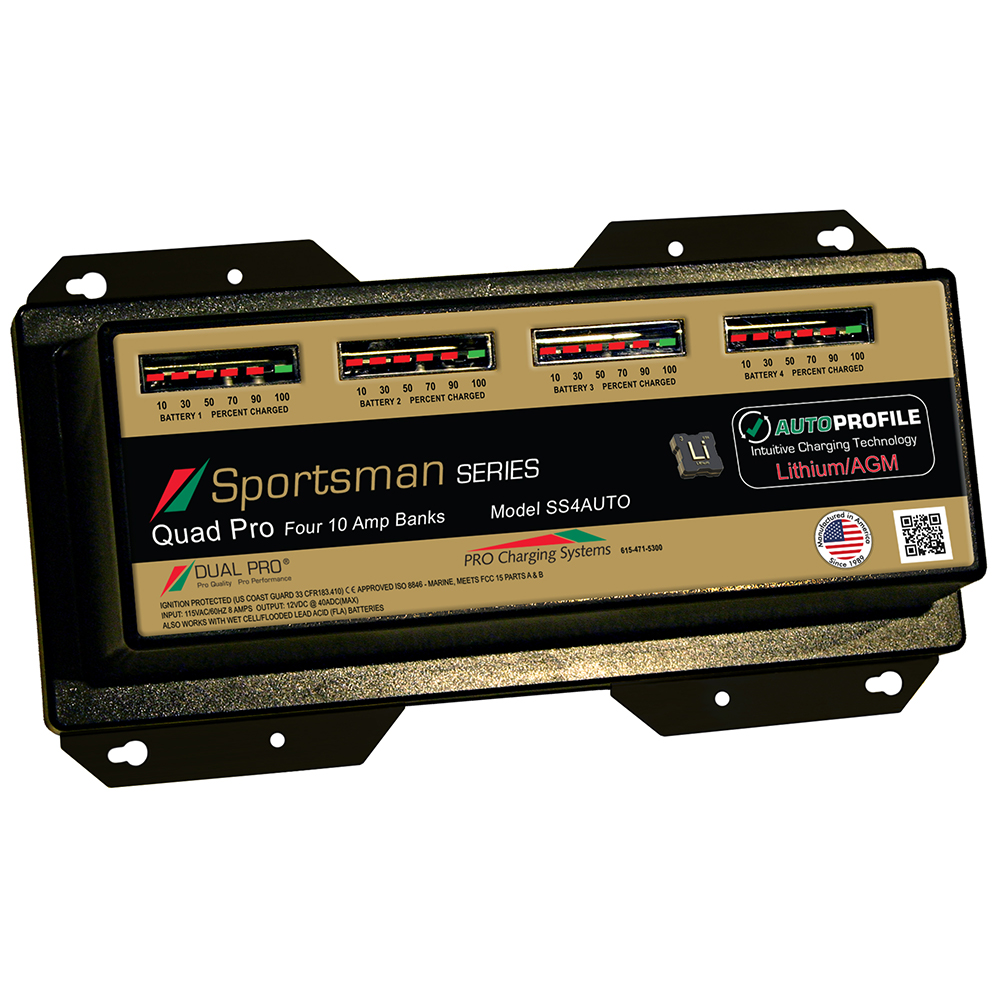 DUAL PRO SS4 AUTO 40A, 4-BANK LITHIUM/AGM BATTERY CHARGER