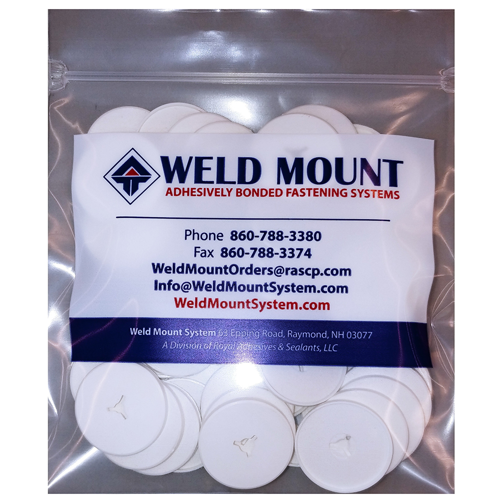 WELD MOUNT 3" WHITE ROUND POLY INSULATION WASHER, 50-PACK