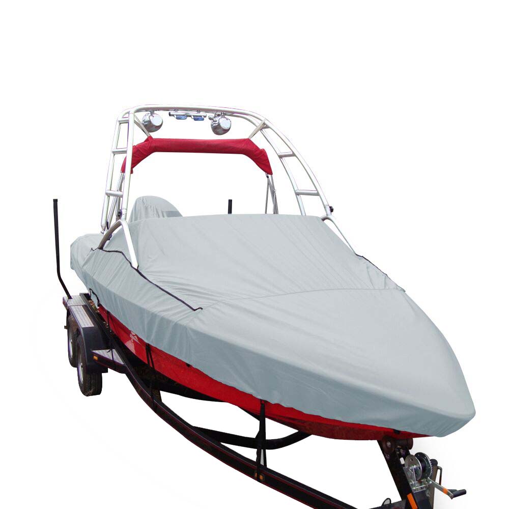 CARVER SUN-DURA SPECIALTY BOAT COVER F/18.5' STERNDRIVE V-HULL RUNABOUTS W/TOWER - GREY